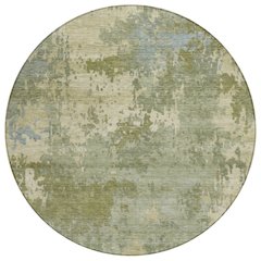 Machine Washable Indoor/Outdoor Chantille ACN2143 Green 8' x 8' Round Rug