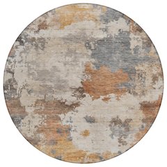 Machine Washable Indoor/Outdoor Chantille ACN2144 Paprika 8' x 8' Round Rug