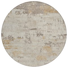 Machine Washable Indoor/Outdoor Chantille ACN2145 Putty 8' x 8' Round Rug