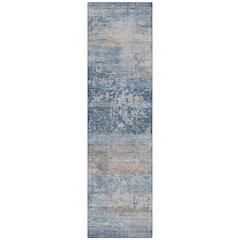 Machine Washable Indoor/Outdoor Chantille ACN2146 Denim 2'3" x 7'6" Runner Rug