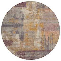 Machine Washable Indoor/Outdoor Chantille ACN2147 Rust 8' x 8' Round Rug