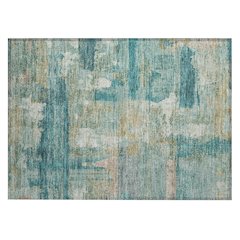 Machine Washable Indoor/Outdoor Chantille ACN2147 Teal 1'8" x 2'6" Rug