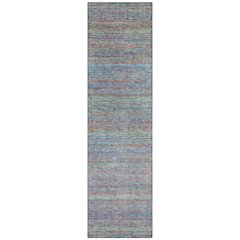Machine Washable Indoor/Outdoor Chantille ACN2148 Blue 2'3" x 7'6" Runner Rug