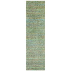 Machine Washable Indoor/Outdoor Chantille ACN2148 Green 2'3" x 7'6" Runner Rug