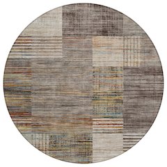 Machine Washable Indoor/Outdoor Chantille ACN2149 Taupe 8' x 8' Round Rug
