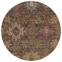 Machine Washable Indoor/Outdoor Chantille ACN2151 Chocolate 8' x 8' Round Rug