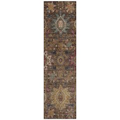 Machine Washable Indoor/Outdoor Chantille ACN2151 Chocolate 2'3"x7'6" Runner Rug