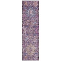 Machine Washable Indoor/Outdoor Chantille ACN2151 Eggplant 2'3"x7'6" Runner Rug