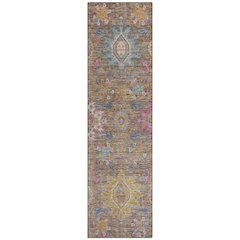 Machine Washable Indoor/Outdoor Chantille ACN2151 Mocha 2'3" x 7'6" Runner Rug
