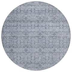 Machine Washable Indoor/Outdoor Chantille ACN2152 Blue 8' x 8' Round Rug