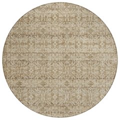 Machine Washable Indoor/Outdoor Chantille ACN2152 Brown 8' x 8' Round Rug