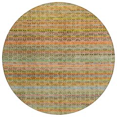 Machine Washable Indoor/Outdoor Chantille ACN2155 Coral 8' x 8' Round Rug