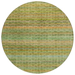 Machine Washable Indoor/Outdoor Chantille ACN2155 Green 8' x 8' Round Rug
