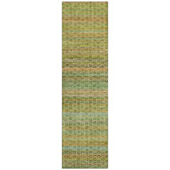 Machine Washable Indoor/Outdoor Chantille ACN2155 Green 2'3" x 7'6" Runner Rug
