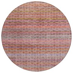 Machine Washable Indoor/Outdoor Chantille ACN2155 Pink 8' x 8' Round Rug