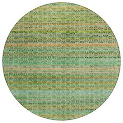 Machine Washable Indoor/Outdoor Chantille ACN2155 Teal 8' x 8' Round Rug