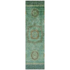 Machine Washable Indoor/Outdoor Chantille ACN2159 Green 2'3" x 7'6" Runner Rug