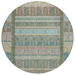 Machine Washable Indoor/Outdoor Chantille ACN2160 Aloe 8' x 8' Round Rug