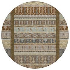 Machine Washable Indoor/Outdoor Chantille ACN2160 Brown 8' x 8' Round Rug