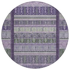 Machine Washable Indoor/Outdoor Chantille ACN2160 Purple 8' x 8' Round Rug