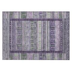 Machine Washable Indoor/Outdoor Chantille ACN2160 Purple 1'8" x 2'6" Rug