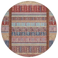 Machine Washable Indoor/Outdoor Chantille ACN2160 Red 8' x 8' Round Rug
