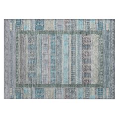 Machine Washable Indoor/Outdoor Chantille ACN2160 Teal 1'8" x 2'6" Rug