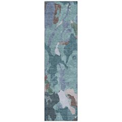 Machine Washable Indoor/Outdoor Chantille ACN2161 Teal 2'3" x 7'6" Runner Rug
