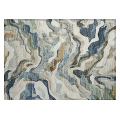 Machine Washable Indoor/Outdoor Chantille ACN2162 Denim 1'8" x 2'6" Rug