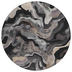 Machine Washable Indoor/Outdoor Chantille ACN2162 Granite 8' x 8' Round Rug