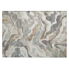 Machine Washable Indoor/Outdoor Chantille ACN2162 Khaki 1'8" x 2'6" Rug