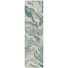 Machine Washable Indoor/Outdoor Chantille ACN2162 Teal 2'3" x 7'6" Runner Rug