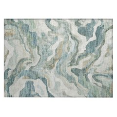 Machine Washable Indoor/Outdoor Chantille ACN2162 Teal 1'8" x 2'6" Rug