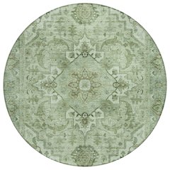 Machine Washable Indoor/Outdoor Chantille ACN2164 Aloe 8' x 8' Round Rug