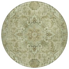 Machine Washable Indoor/Outdoor Chantille ACN2164 Sage 8' x 8' Round Rug