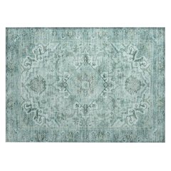 Machine Washable Indoor/Outdoor Chantille ACN2164 Teal 1'8" x 2'6" Rug