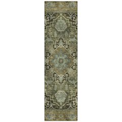 Machine Washable Indoor/Outdoor Chantille ACN2165 Olive 2'3" x 7'6" Runner Rug