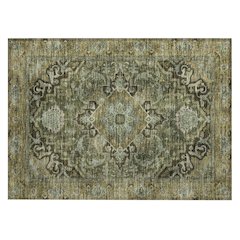 Machine Washable Indoor/Outdoor Chantille ACN2165 Olive 1'8" x 2'6" Rug