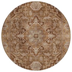 Machine Washable Indoor/Outdoor Chantille ACN2165 Terracotta 8' x 8' Round Rug