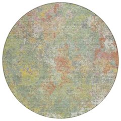 Machine Washable Indoor/Outdoor Chantille ACN2166 Green 8' x 8' Round Rug