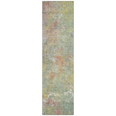 Machine Washable Indoor/Outdoor Chantille ACN2166 Green 2'3" x 7'6" Runner Rug