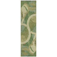 Machine Washable Indoor/Outdoor Chantille ACN2167 Green 2'3" x 7'6" Runner Rug