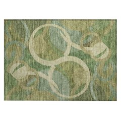 Machine Washable Indoor/Outdoor Chantille ACN2167 Green 1'8" x 2'6" Rug