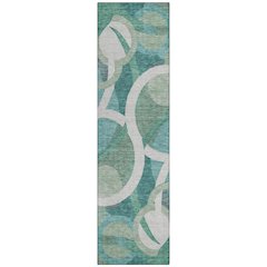 Machine Washable Indoor/Outdoor Chantille ACN2167 Teal 2'3" x 7'6" Runner Rug