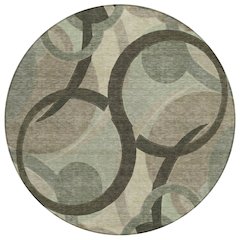 Machine Washable Indoor/Outdoor Chantille ACN2168 Brown 8' x 8' Round Rug