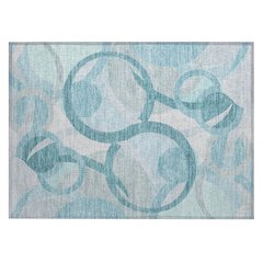 Machine Washable Indoor/Outdoor Chantille ACN2168 Teal 1'8" x 2'6" Rug