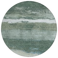 Machine Washable Indoor/Outdoor Chantille ACN2169 Aloe 8' x 8' Round Rug