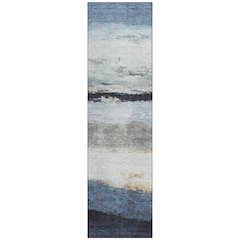 Machine Washable Indoor/Outdoor Chantille ACN2169 Blue 2'3" x 7'6" Runner Rug