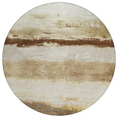 Machine Washable Indoor/Outdoor Chantille ACN2169 Brown 8' x 8' Round Rug