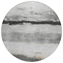 Machine Washable Indoor/Outdoor Chantille ACN2169 Pewter 8' x 8' Round Rug